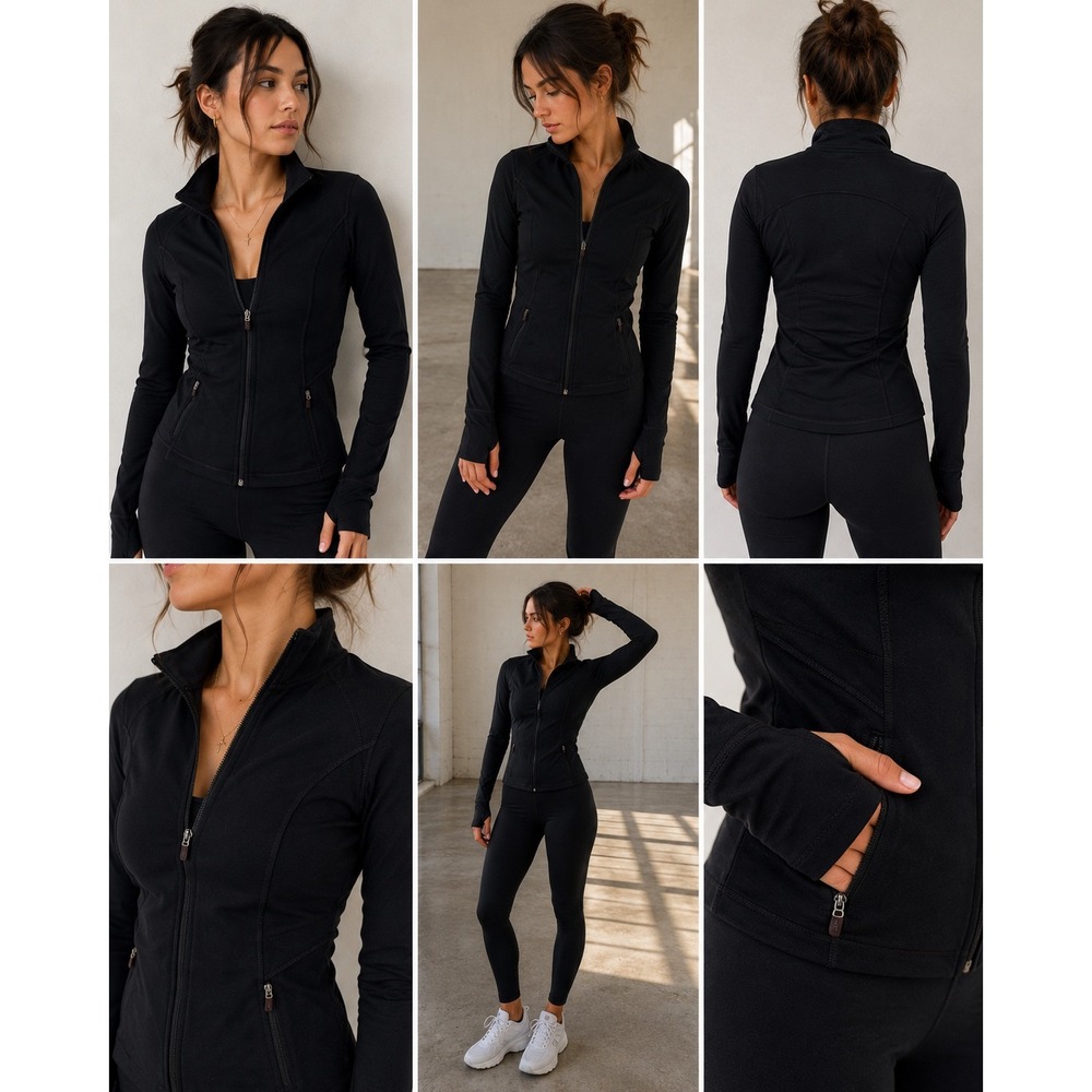 Old Navy Active Women Black Fitted Compression Full Zip Running Jacket XS